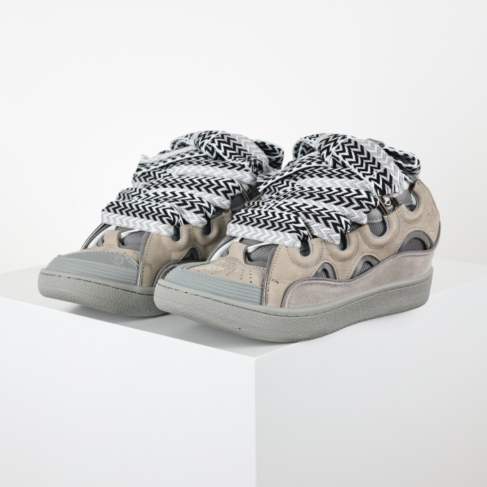 Lanvin Leather Curb Light Grey Blue