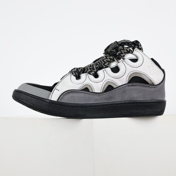 L@nvin Gray & Black Curb Sneakers