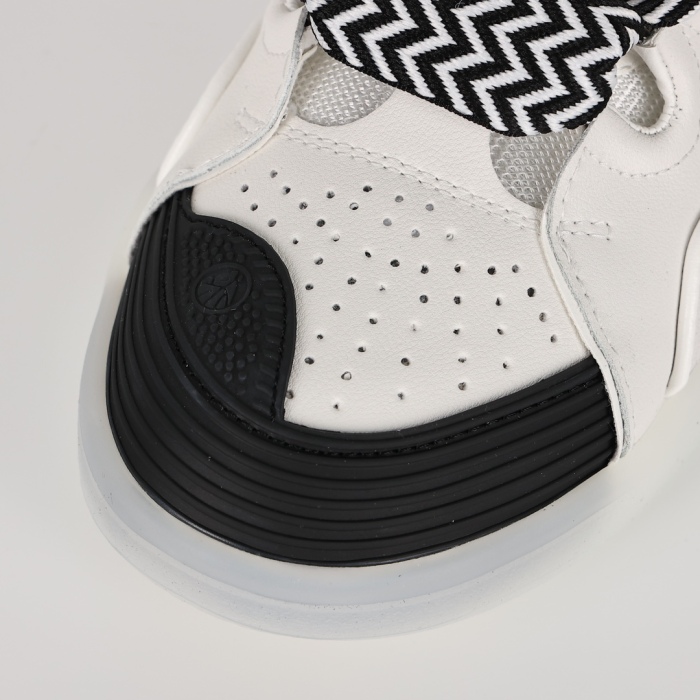 L@nvin Leather Curb Sneaker White