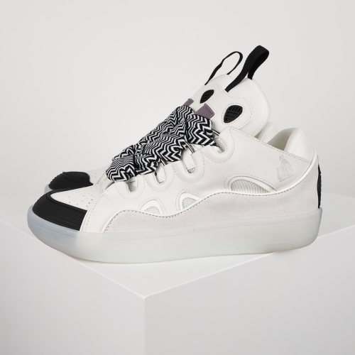 L@nvin Leather Curb Sneaker White