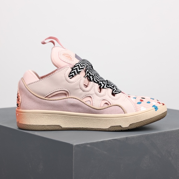 Gallery Dept. x L@nvin Curb Light Sneakers 'Paint Drip - Pale Pink'