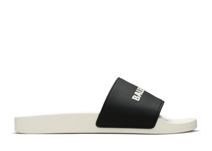 Balenciaga Pool Slides 'White Black'