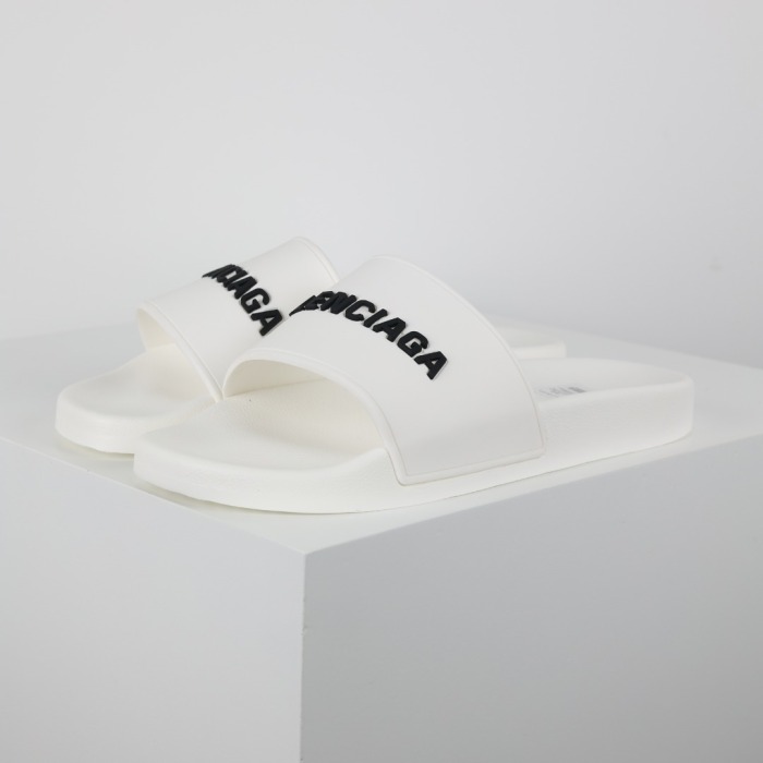 Balenciaga Wmns Pool Slides 'White Black'