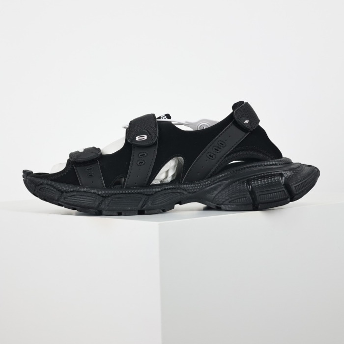 Balenciaga - 3LX Logo-Appliquéd Faux Leather and Canvas-Trimmed Scuba Sandals - Black