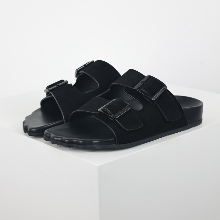 Balenciaga - Sunday Suede Calfskin Black Sandals