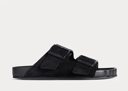 Balenciaga - Sunday Suede Calfskin Black Sandals