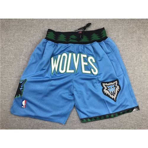 Minnesota Timberwolves Men's Blue Vintage Basketball Shorts Stitched