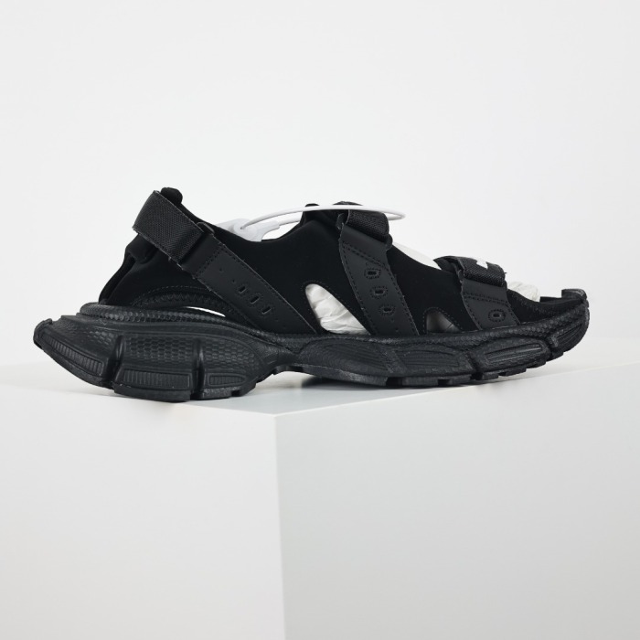 Balenciaga - 3LX Logo-Appliquéd Faux Leather and Canvas-Trimmed Scuba Sandals - Black
