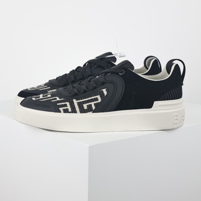 BALMAIN Monogram Sneakers – Black & White Style