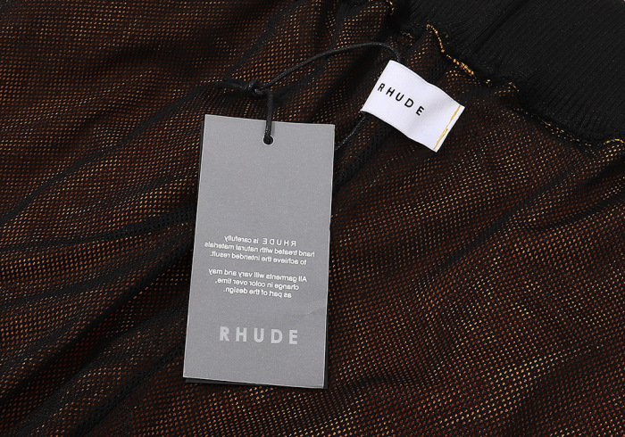 RHUDE Two-Tone Colorblock Striped Elastic Waist Mesh Basketball Shorts