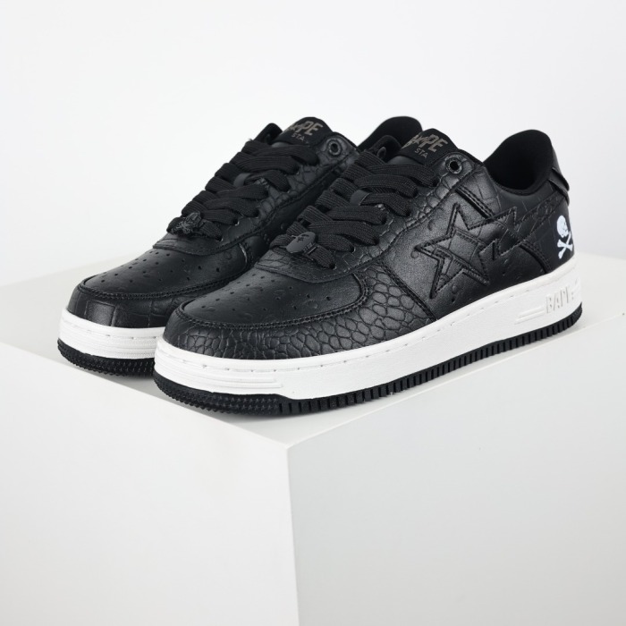Neighborhood x Bapesta 'Black Crocodile & Ostrich'