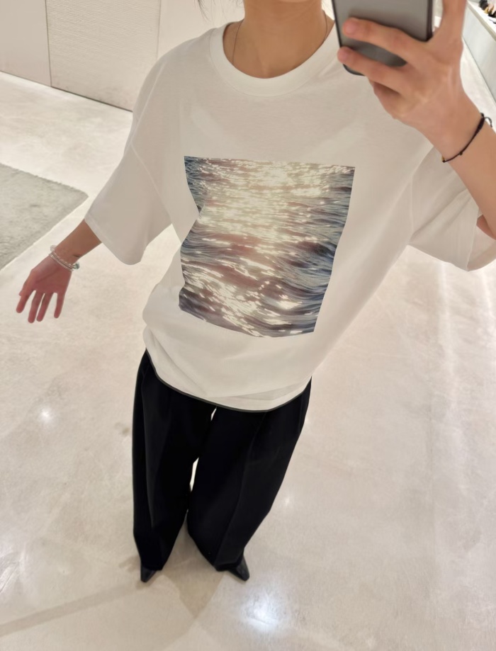 Jil Sander Sander Wunderlust Wave Print T Shirt