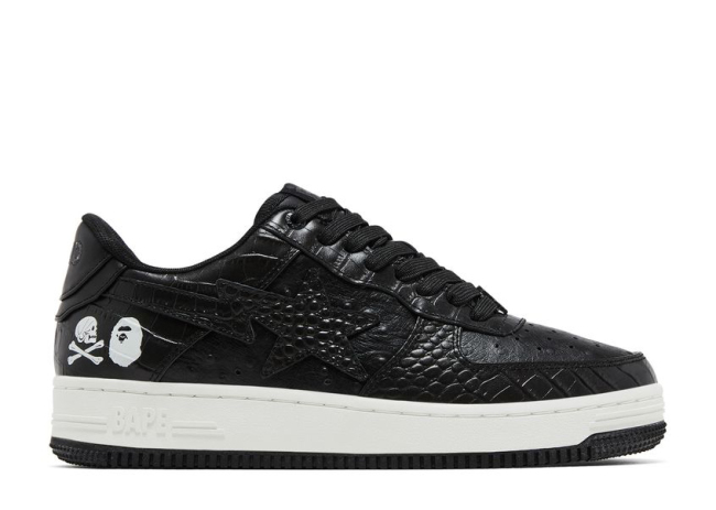 Neighborhood x Bapesta 'Black Crocodile & Ostrich'