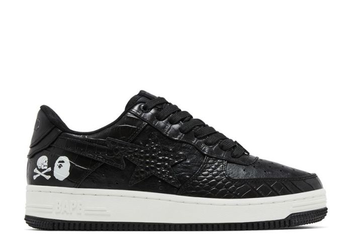 Neighborhood x Bapesta 'Black Crocodile & Ostrich'