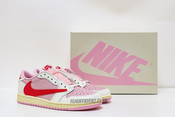Travis Scott x Air Jordan 1 Low OG Shy Pink Pack Tropical Pink 2026 GS ( A1)