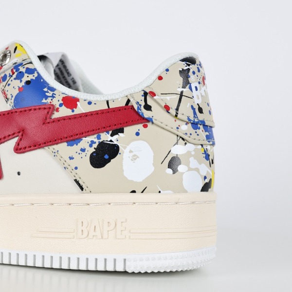 Bapesta Low 'Paint Splatter - Ivory'