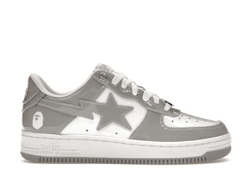 Bapesta Patent Leather White Grey (2023)