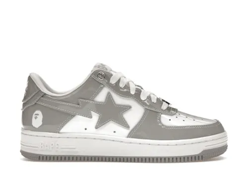 Bapesta Patent Leather White Grey (2023)