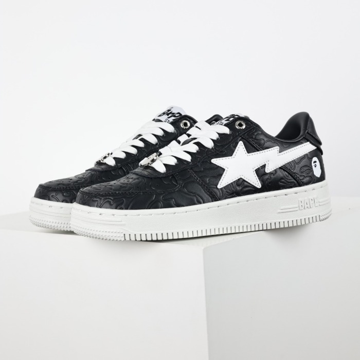 Bapesta Low #3 Line Camo Black