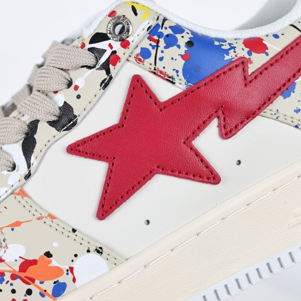 Bapesta Low 'Paint Splatter - Ivory'