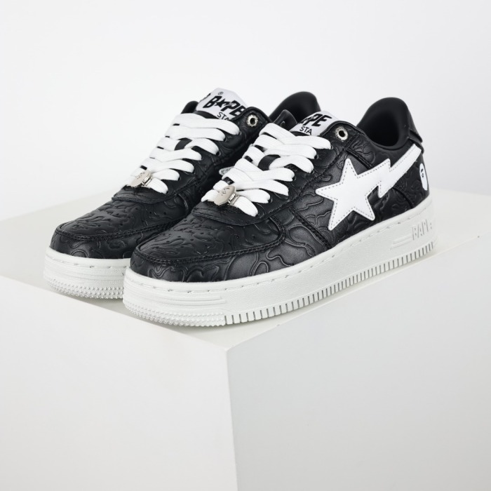 Bapesta Low #3 Line Camo Black