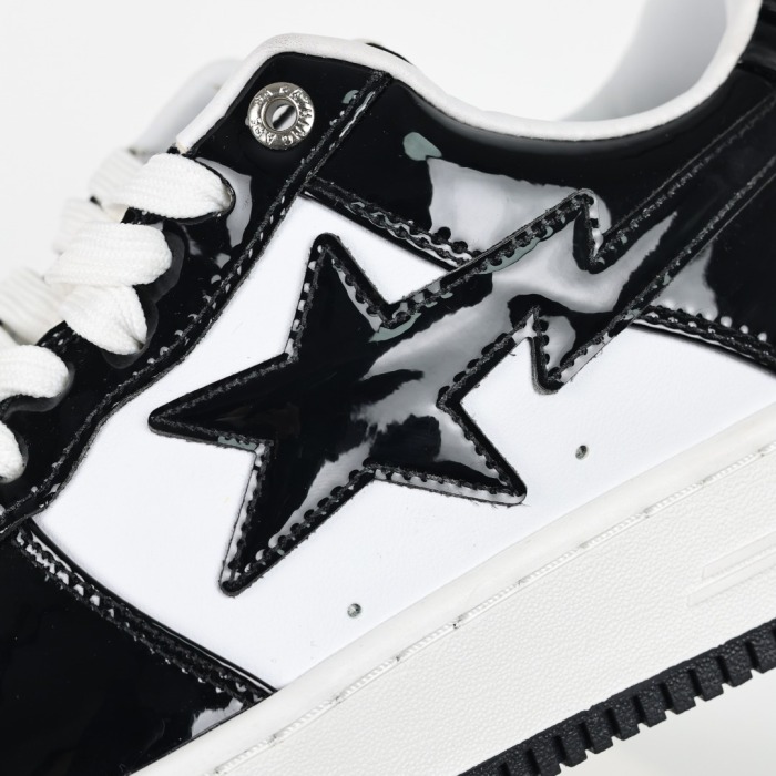 Bapesta Patent Leather Black White