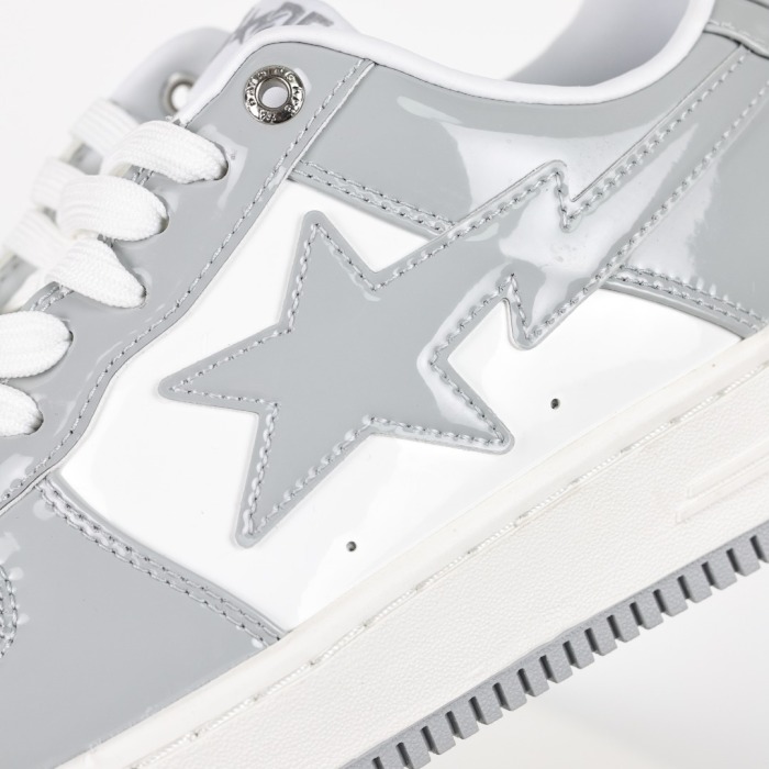 Bapesta Patent Leather White Grey (2023)