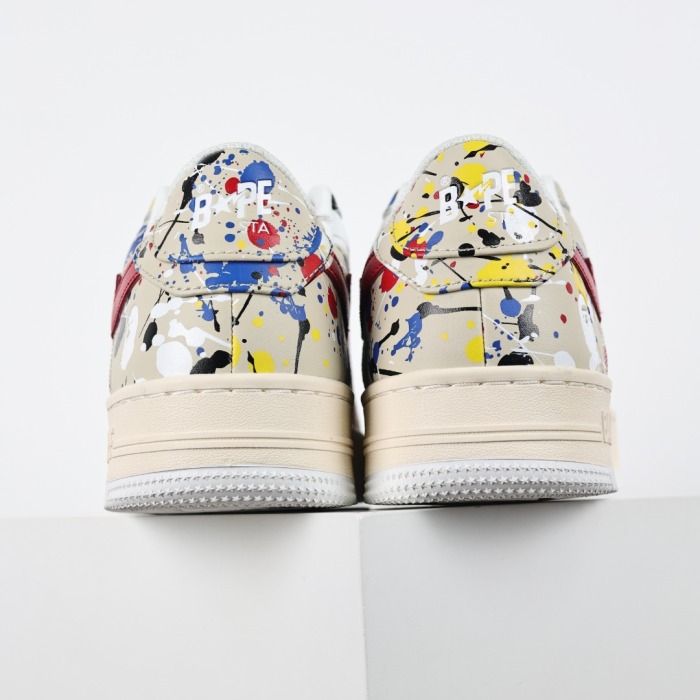 Bapesta Low 'Paint Splatter - Ivory'