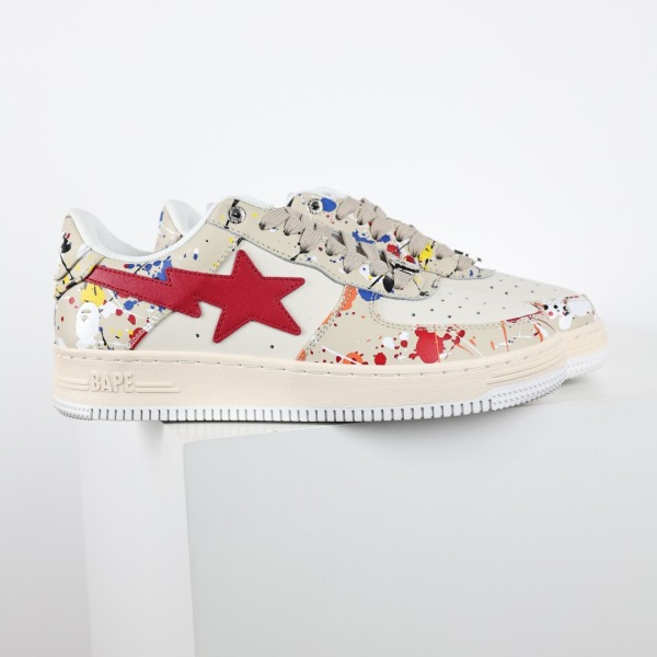 Bapesta Low 'Paint Splatter - Ivory'