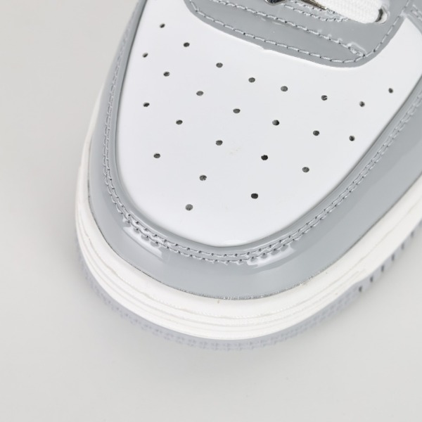 Bapesta Patent Leather White Grey (2023)