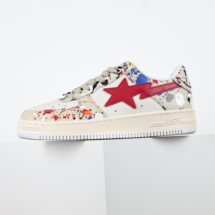 Bapesta Low 'Paint Splatter - Ivory'