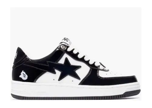 Bapesta Patent Leather Black White