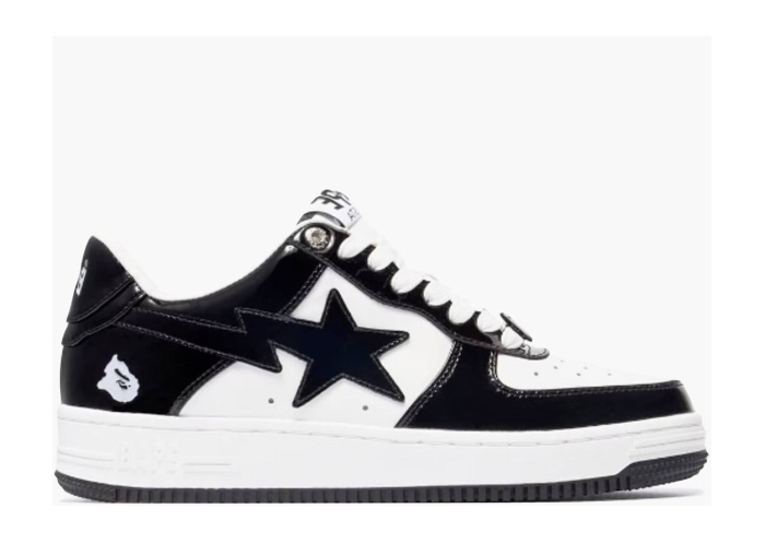 Bapesta Patent Leather Black White