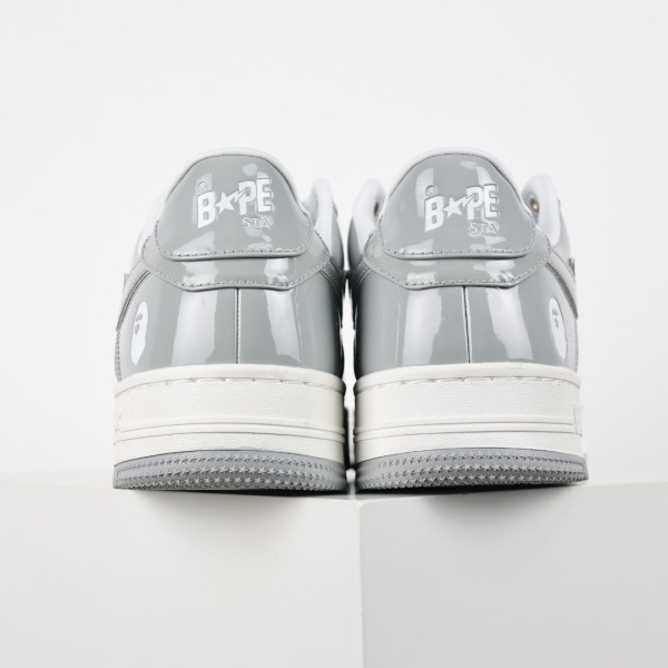 Bapesta Patent Leather White Grey (2023)