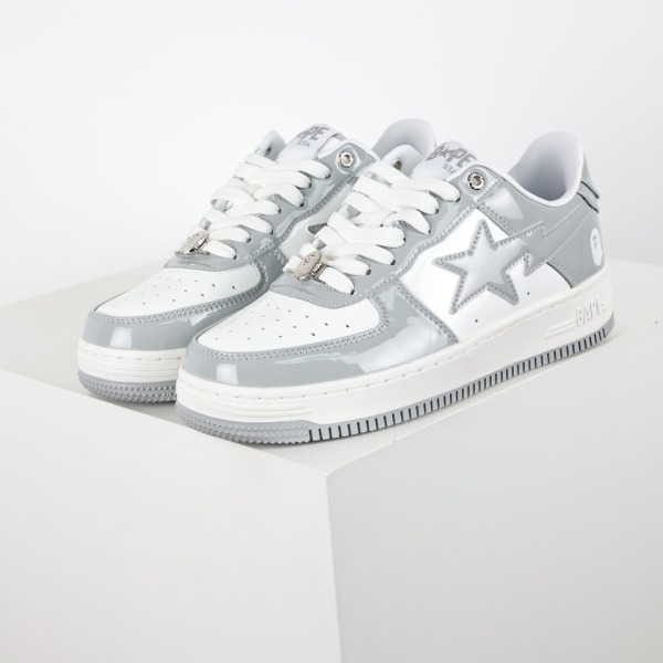 Bapesta Patent Leather White Grey (2023)