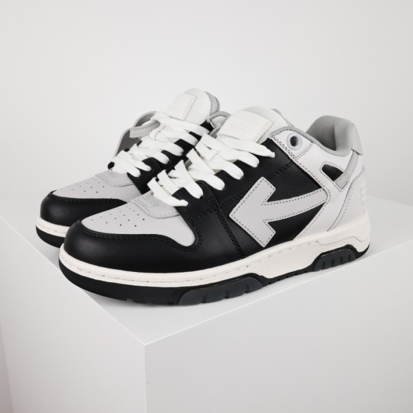 OFF-WHITE Out Of Office OOO Low Tops Light Grey Black