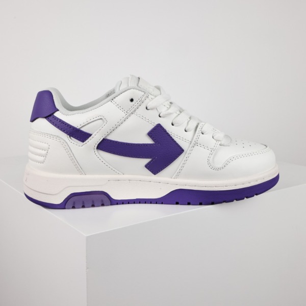 OFF-WHITE Out Of Office OOO Low Tops White Purple