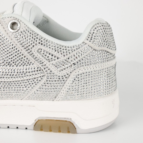 OFF-WHITE Out Of Office OOO Low Tops Silver Strass