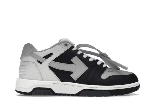 OFF-WHITE Out Of Office OOO Low Tops Light Grey Black