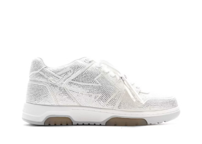 OFF-WHITE Out Of Office OOO Low Tops Silver Strass
