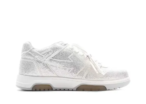 OFF-WHITE Out Of Office OOO Low Tops Silver Strass