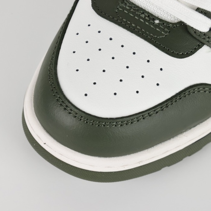 OFF-WHITE White & Army Green Out Of Office low-top sneakers