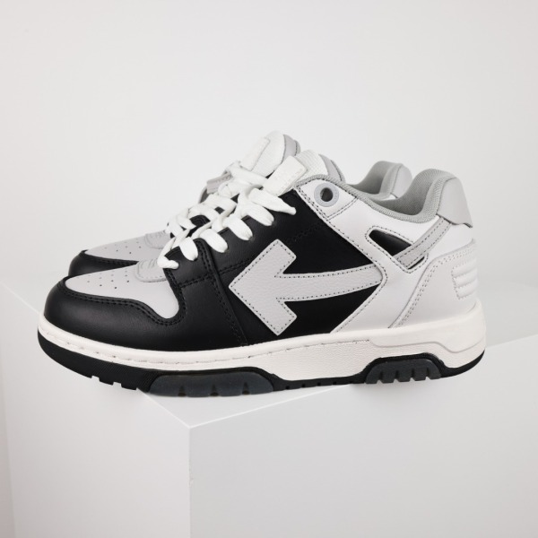 OFF-WHITE Out Of Office OOO Low Tops Light Grey Black