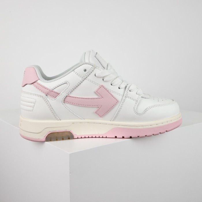 OFF-WHITE Out Of Office OOO Low Tops White Pink