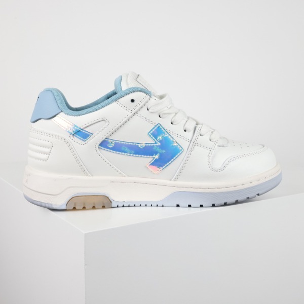 OFF-WHITE Out Of Office OOO Low Tops White Iridescent Blue