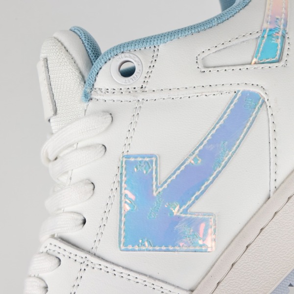 OFF-WHITE Out Of Office OOO Low Tops White Iridescent Blue
