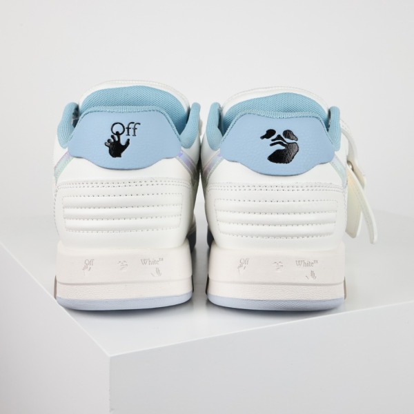 OFF-WHITE Out Of Office OOO Low Tops White Iridescent Blue