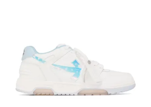 OFF-WHITE Out Of Office OOO Low Tops White Iridescent Blue