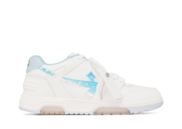OFF-WHITE Out Of Office OOO Low Tops White Iridescent Blue