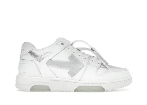 OFF-WHITE Out Of Office OOO Low Tops White Silver